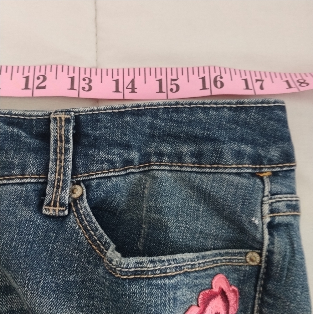 Vintage America Applique Boho Skinny Jeans 14R - Picture 13 of 14